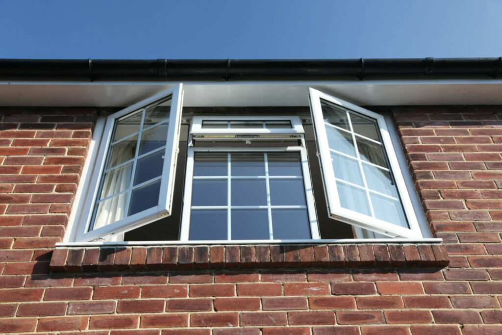 Casement windows on a home