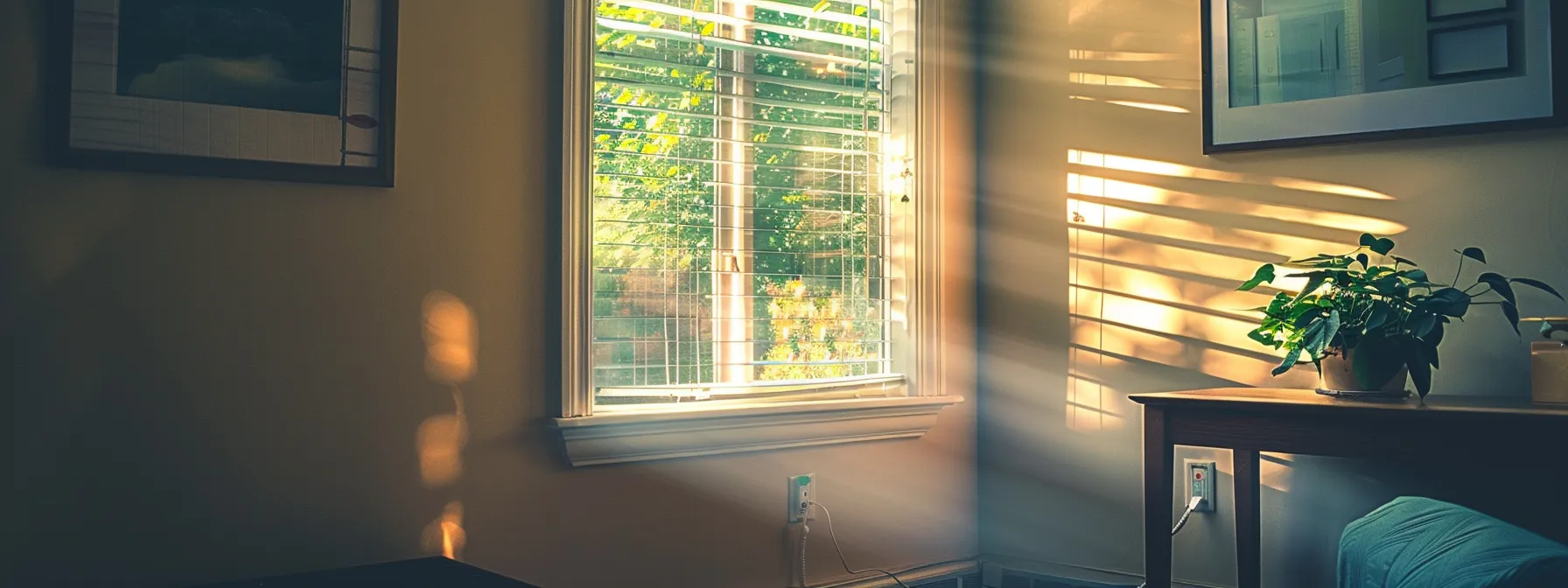 a modern home interior showcases an elegantly designed picture window equipped with sleek, child safety locks, highlighting the importance of security in family living spaces.